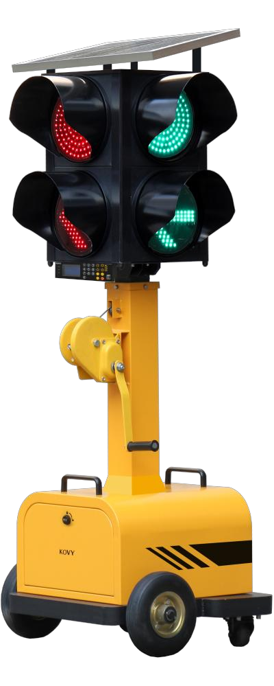 Solar & Battery Powered Tri-Color Full Ball & Arrow Portable Traffic Sig