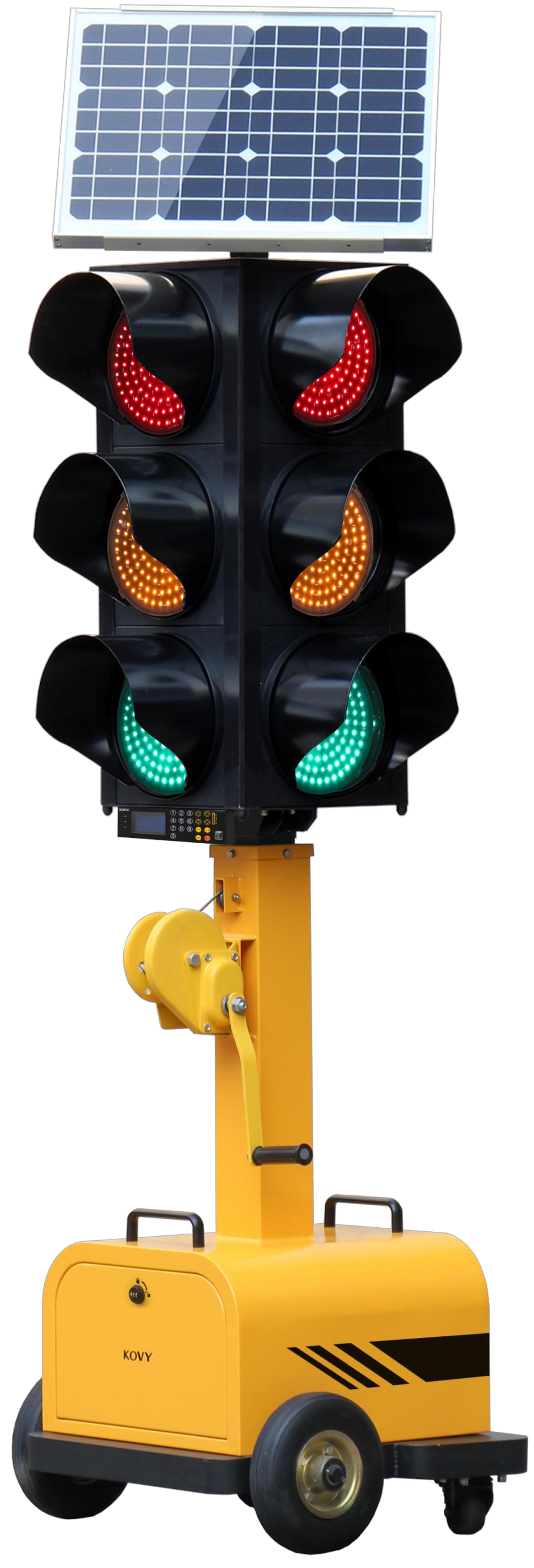 Solar & Battery Powered Full Ball Portable Traffic Signal Light
