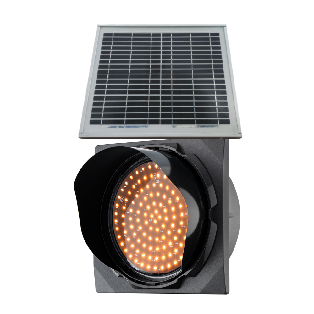 300mm Solar Yellow Flashing Signal Light