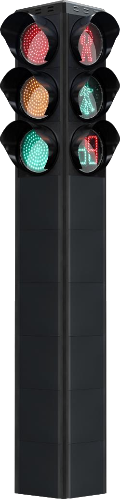 300mm Four-sided Integratedt Pedestrian Crosswalk Signal Light